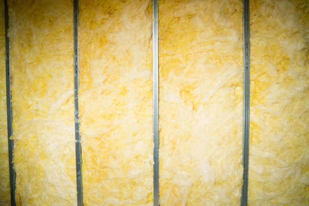 Rolled,Glass,Wool,Is,Laid,Between,A,Metal,Profile,In