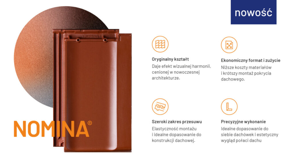 Zakres tolerancji przesuwu wynoszący aż 60 mm daje dekarzom swobodę dopasowania dachówki NOMINA do różnych rozstawów łat