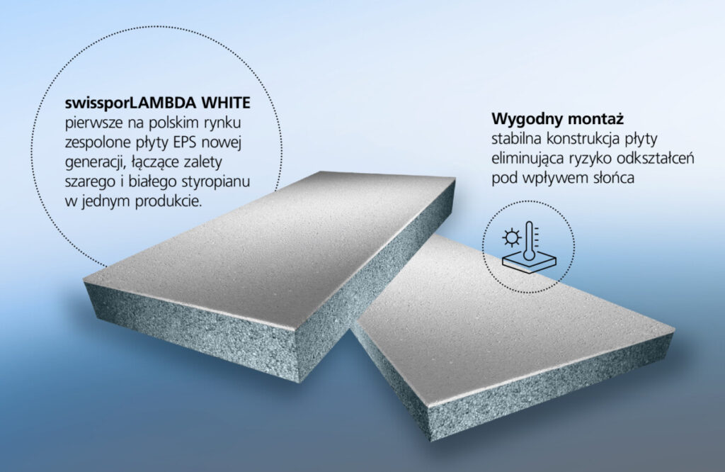 Zastosowanie płyt swissporLAMBDA WHITE pozwala na uzyskanie cieplejszego domu przy zachowaniu optymalnej grubości ścian
