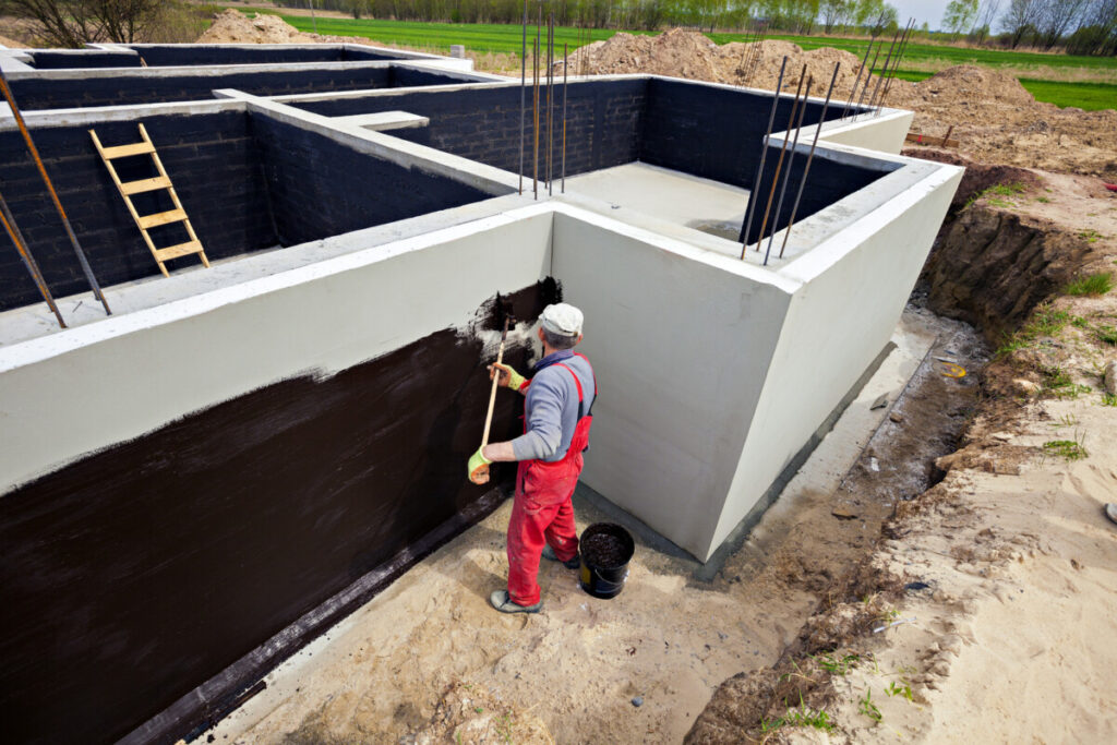 Waterproofing foundation building