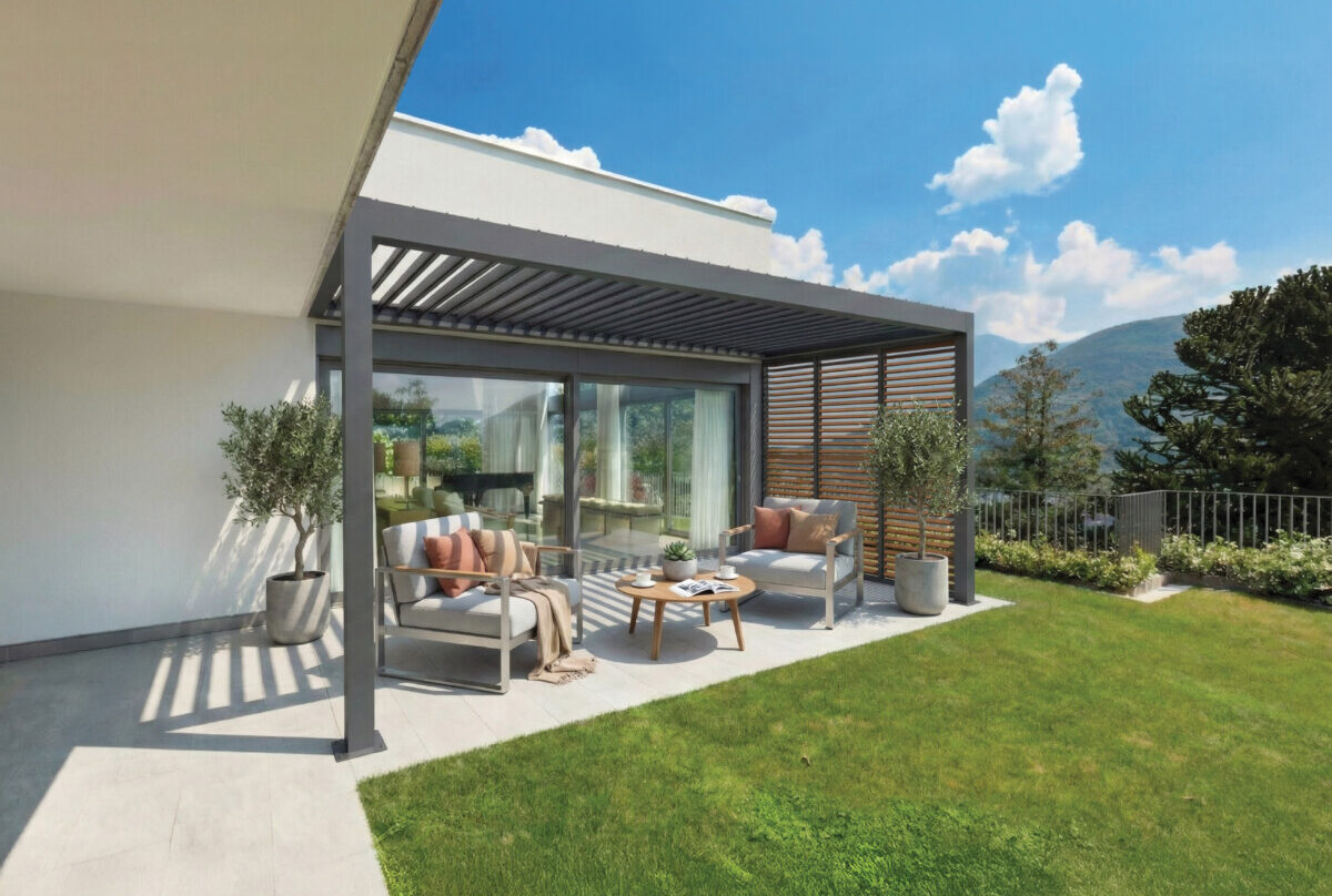 Pergola SB 400 + Shutters wood