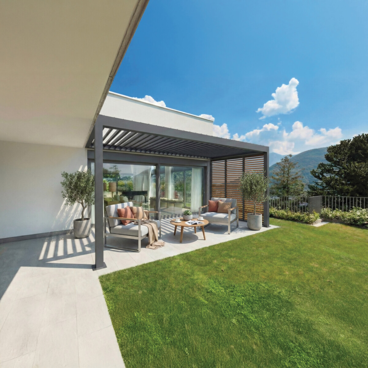 Pergola SB 400 + Shutters wood