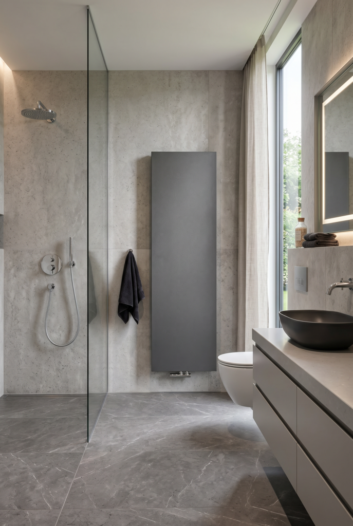 Grzejniki dekoracyjne REGULUS-system – model DECOR PRO w łazience